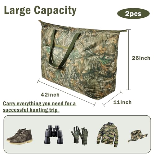 2 Pcs Scent Control Lock Bag 42x26in Camouflage Odor Proof Hunting Gear