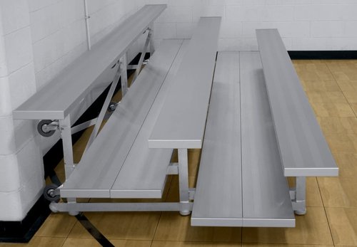 Gared Spectator Tip n' Roll 15' Bleacher, 3 Row, Double Foot Plank