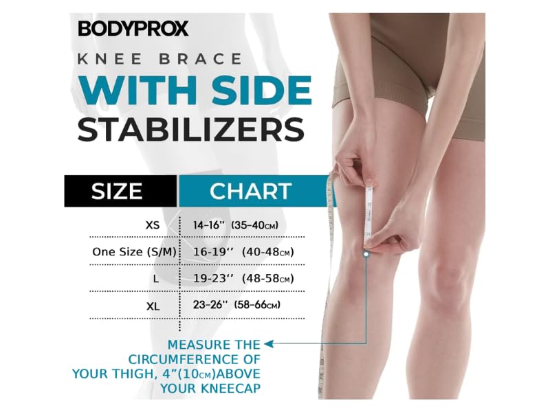 Bodyprox Knee Brace with Side Stabilizers & Patella Gel Pads - Large