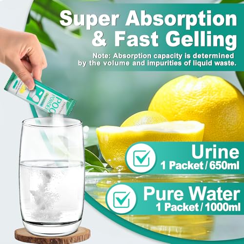 Lemon-Scented Portable Toilet Gel Powder 125 Pack for Camping & Travel