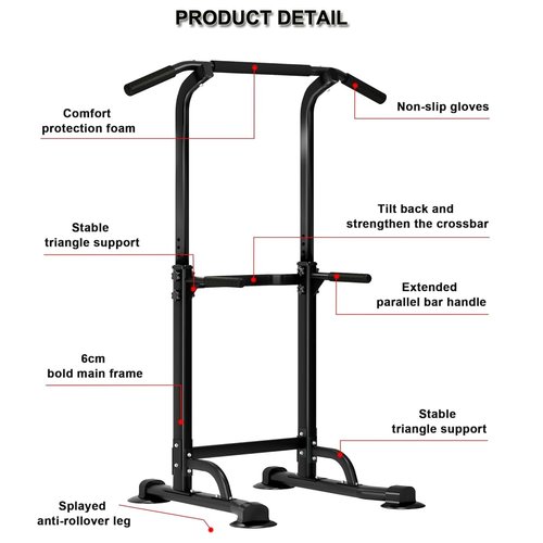 Freestanding Pull Up Bar for Home Gym,Adjustable Power Tower Pull Up Bar Station with 300 Lbs Weight Capacity,Pull Up Station Machine Ideal for Teens, Men, Women (Office & Indoor)