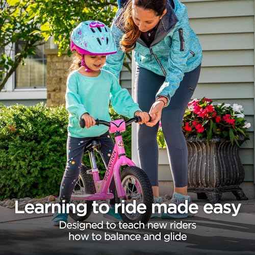 Schwinn Balance Bike, 12 Inch Bike for Kids Ages 2-4, Durable Steel Frame, Padded Seat, Cushioned Grips, Adjustable Seat Grows with Your Child, No Training Wheels Needed, Training Bicycle for Kids