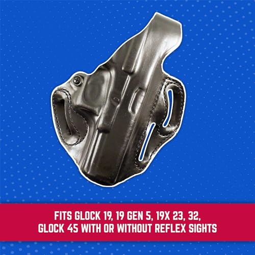 DeSantis Thumb Break Scabbard - OWB Gun Holster for Men and Women, Leather Belt Slide Holster for Pistols, Exact Molding, Secure and Concealable Carry