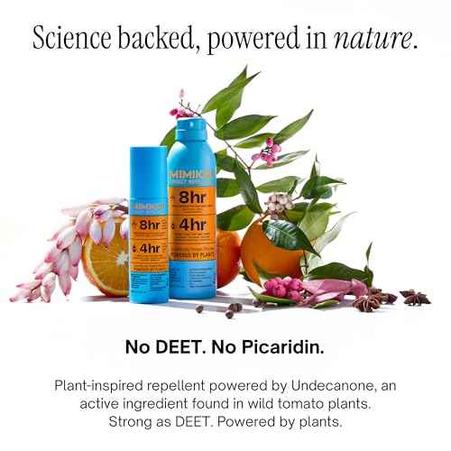 Mimikai Mosquito and Tick Repellent Spray, DEET-Free for Skin and Outdoor Use, Non-Toxic, Plant-Powered Skincare, 5.5oz