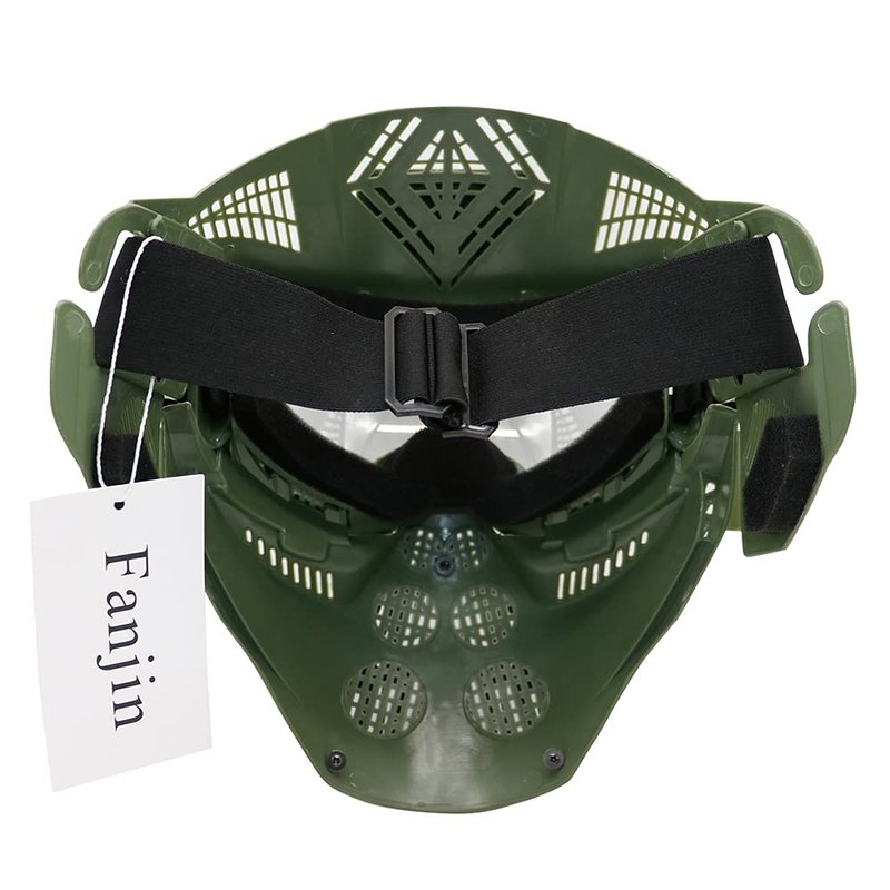 Fanjin Paintball Mask, Airsoft Mask, Tactical Masks Full Face Gear with Goggles Impact Resistant for Hunting CS Survival Games Halloween Cosplay and Outdoor Activities