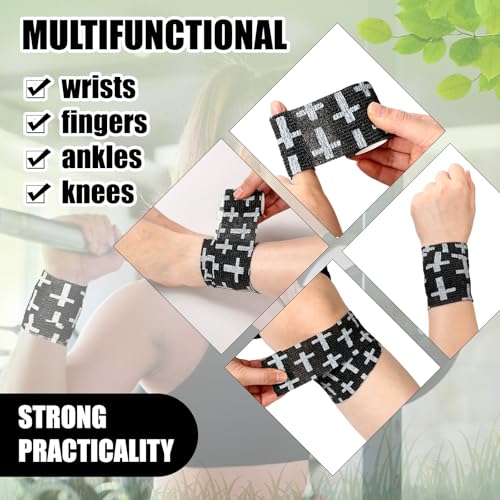 Christian Athletic Tape 12 Pack Black 2 Inch x 5 Yards Religious Sports Wrap
