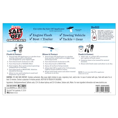 STAR BRITE Salt Off Spray - Ready-To-Use Salt Remover Wash for Boats, Vehicles, Trailers and Fishing Gear - 128 Ounce Gallon