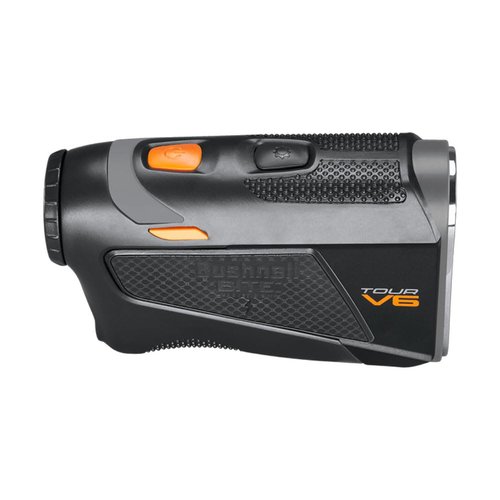 Bushnell Golf Tour V6 Laser Rangefinder Patriot Pack | PinSeeker, Magnetic Mount, 6X Magnification, 1300 Yard Range, 3D Flyovers in App, LCD Display, Signature Series Golf Towel Bundle