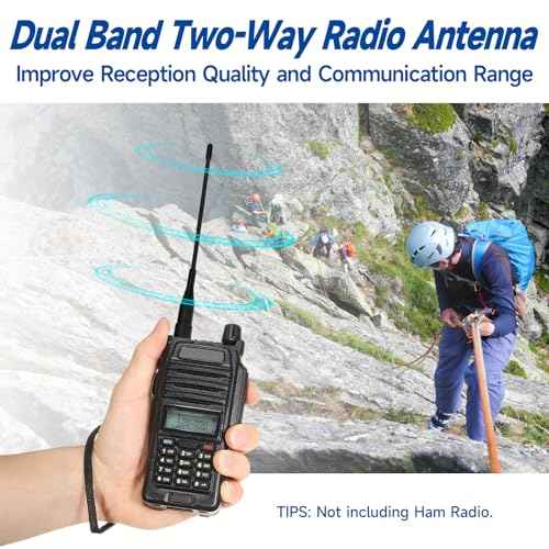 Eightwood Two Way Radio Antenna 6in, VHF/UHF Dual Band SMA Female Flexible Handheld Ham Radio Antenna 2-Pack for Baofeng Walkie Talkie UV-5R UV-82 Yaesu FT-65