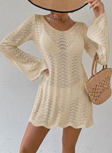 Falechay Swimsuit Coverup for Women XS Apricot Open Back Summer Beach Wear