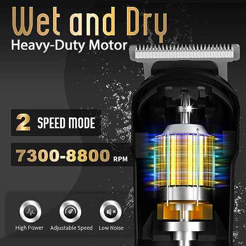 Ufree Beard Trimmer for Men, Waterproof Electric Razor for Nose, Body, Face & Mustache, Cordless Hair Clippers Shavers Grooming Kit, Gifts for Men Husband Father