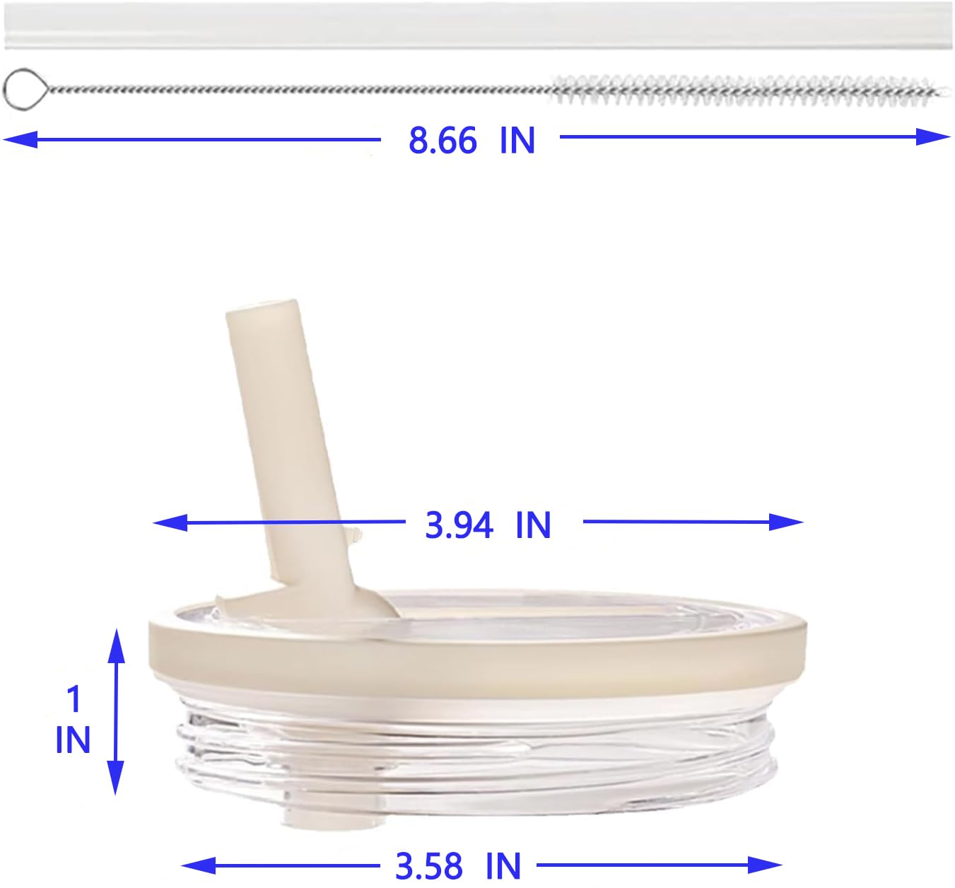 Aooiiysd 2 Pack Stanley Leak Proof Lid, with Flip Straw Lid, Stanley Cup Accessories, Stanley Lids Replacement for Stanley Quencher H2.0 40 oz Tumbler (Only), BPA Free (White and Dark Blue Set)
