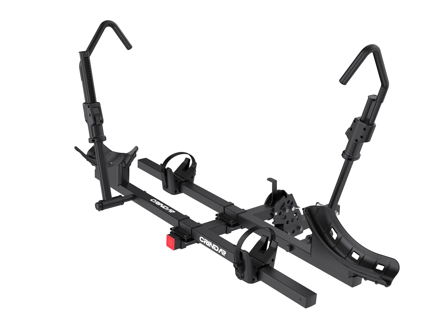 CRINDAR E-Bike Rack for 2 Bikes, 200lbs Heavy Duty Hitch Mount Bike Rack, No Frame Contact Bike Carrier for Car SUV Truck, Tilting & Folding, Up to 4.7" Fat Tire E-Bikes, 2" Receiver, Black