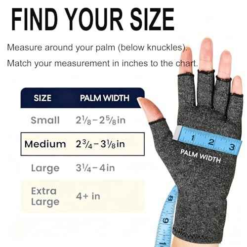 2 Pairs Premium Bamboo Gloves, One Compres Bamboo Arthritis Gloves for Women Men,Fingerless Design, Breathable Fabric,4pcs Size M