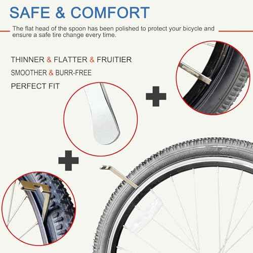 Bicycle Tire Levers, Iron Tire Spoons, Professional Bike Tire Removal Tool for Road, Mountain Bike, etc