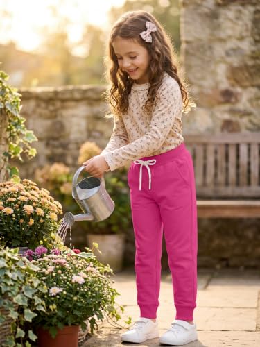 Resinta 4-Pack Toddler Girls' Active Jogger Pants - Navy, Purple, Lake Blue, Hot Pink