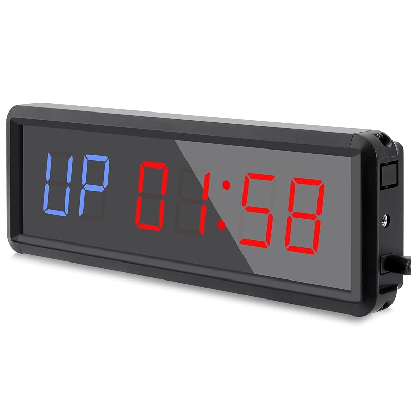 PELLOR Gym Timer with Remote & Push Button for Tabata, EMOM & HIIT