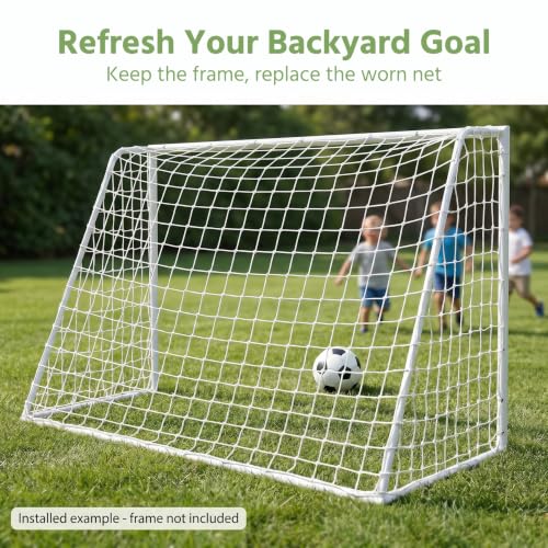 Soccer Goal Replacement Nets 6x4 Set of 2 White for Youth Goals