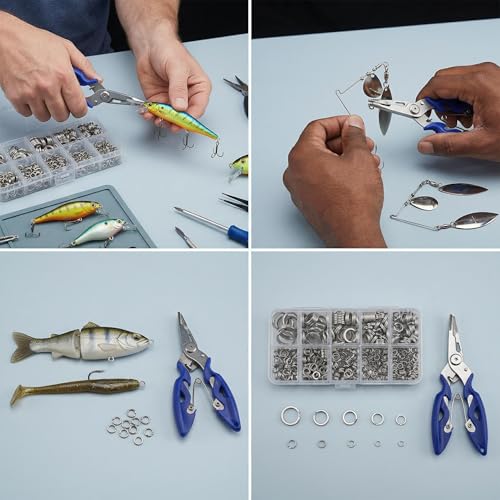 Heavy Duty Fishing Split Ring Kit - 10 Sizes Stainless Steel Lure Connectors