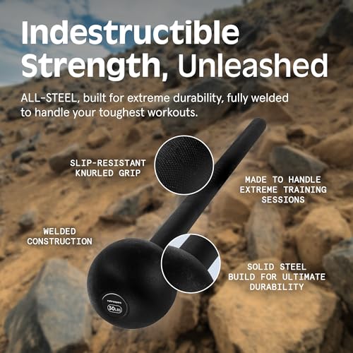 15 lb Steel Macebell for Strength Training & Rehabilitation - Matte Black
