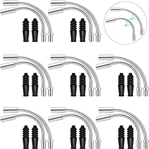 Bike Brake Cable Noodle Guide Set 32 Pieces - 90° & 110° Bends for Mountain & Road Bikes - Durable Stainless Steel & Rubber Boots - Variation of THIS listing 32