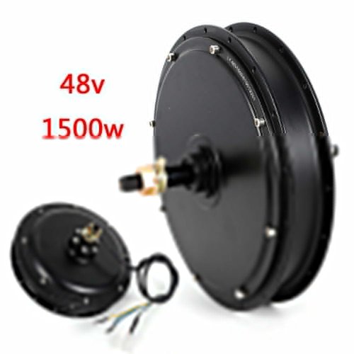 Rear Wheel Motor, 48V 1500W Electric Hub Motor 500rpm Brushless Gearless Threaded Hub Motor for 20-28" Conventional Bikes and Rear Wheels with Dropouts of 5.31Inches