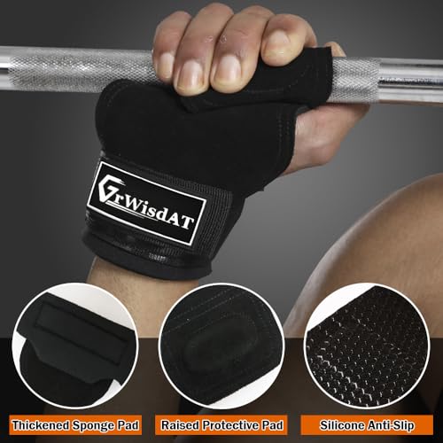 Weight Lifting Wrist Straps Leather Double Layer Adjustable Support Pair