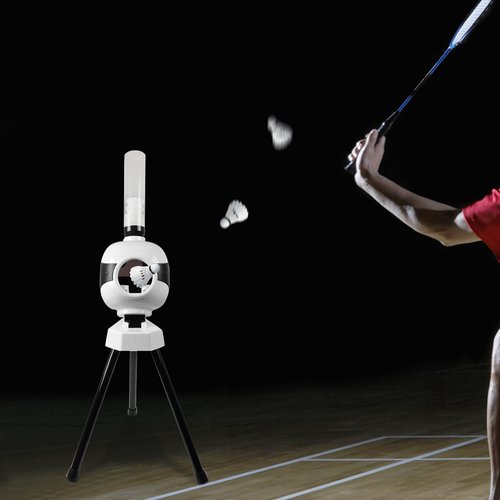 SHATUOA Adjustable Angles Badminton Pitching Machine, Portable Badminton Training Machine Automatic Shuttlecock Launcher with Two Power Modes for Indoor and Outdoor Practicing