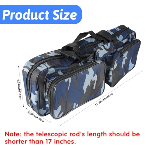 Fishing Tackle Carrier Bag with 2 Front Storage Pockets - Blue Camo