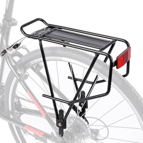 Large Capacity Bike Cargo Rack for Flat Mount Disc & Non-Disc Brake Bikes