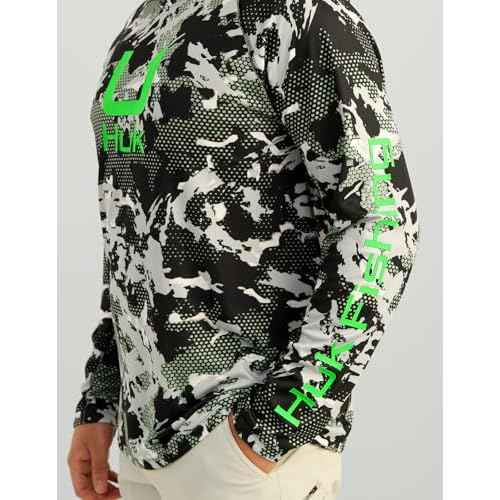 HUK Men's Kc Scott Patterned Pursuit Hoodie, Hooded Fishing Shirt