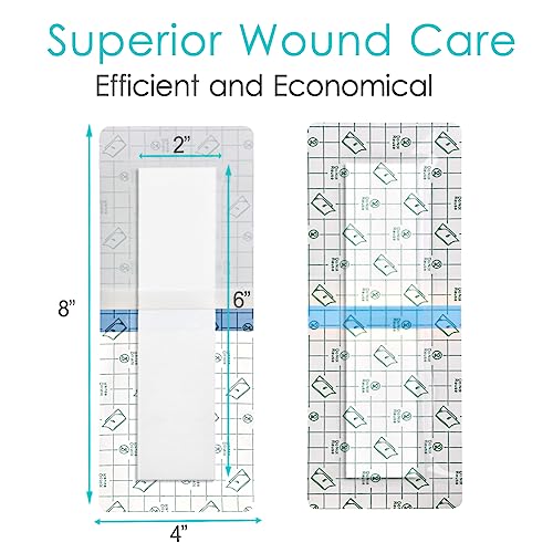 Waterproof Post-Surgery Wound Protector Bandage 14 Pack - 4x8 Inches, Abdominal Incision Cover