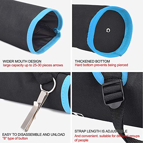 EOUS Archery Arrow Holder for Youth Kid Childrens Arrow Quiver Bags for Arrows Kids,Back and Hip Side Quiver,BLUE with BLACK