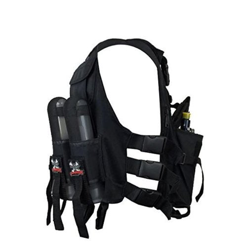 Maddog Lightweight Tactical Paintball Sport Vest with Paintball Tank Pouch and Paintball Pod Holder Attachments | Holds Up to 4 Pods & Tank Up to 90ci