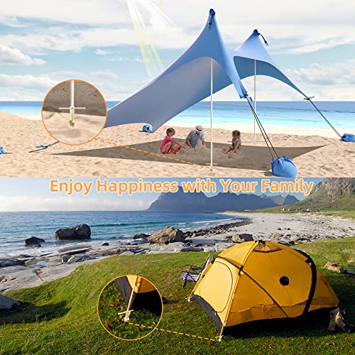 Beach Tent Sand Anchor Stakes Set of 4 - Ground Anchors for Sun Shade and Canopy