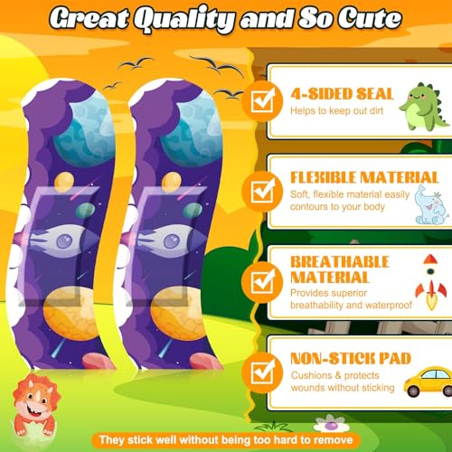 Kids Bandages 375 Pcs Colorful Cartoon Variety Pack - Toddler & Child Adhesive Strips
