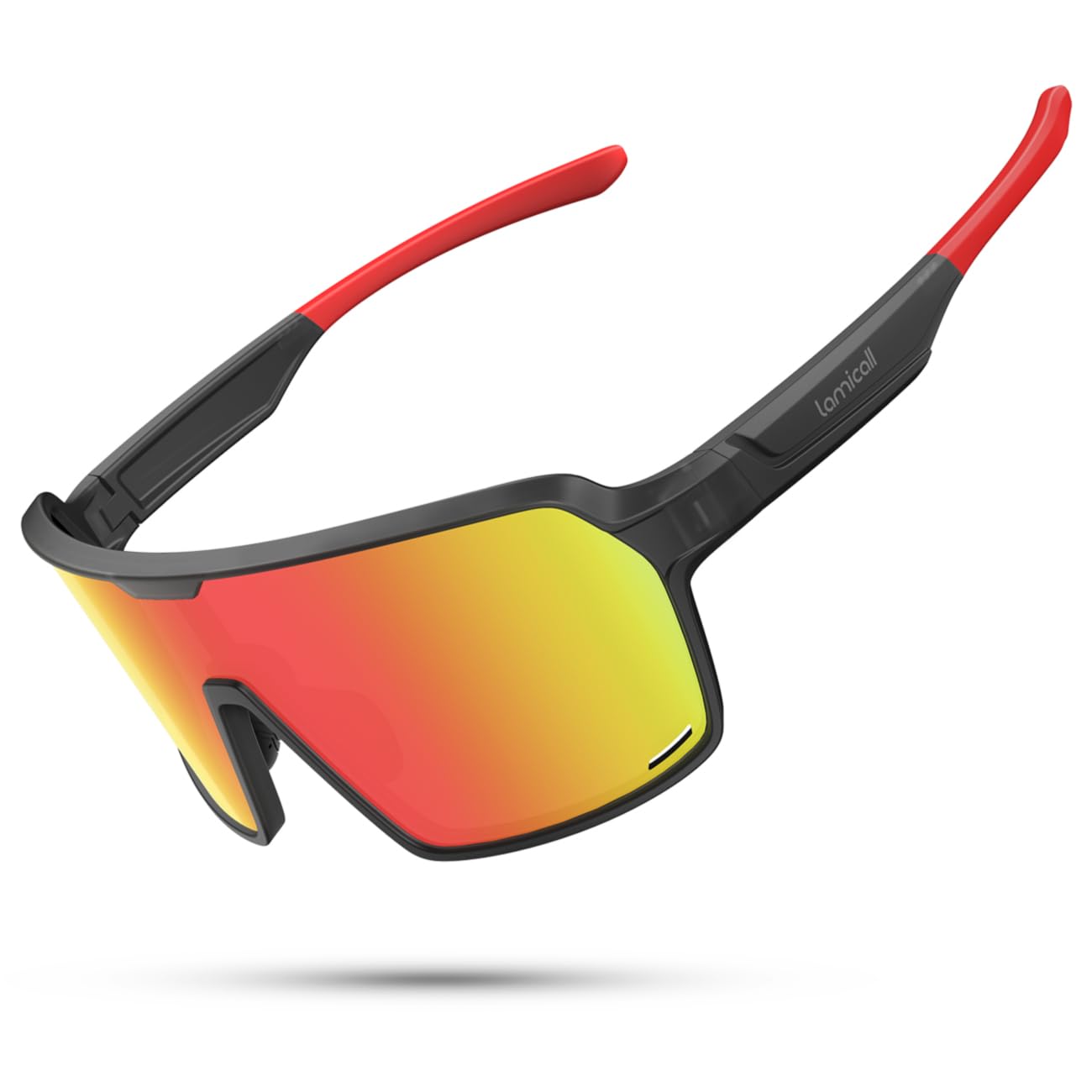 Lamicall Polarized Sports Sunglasses for Men Women, [29g Ultralight] UV400 Protection Sun Glasses for Cycling Running Baseball Fishing Golf Beach Volleyball, Full Frame, Black