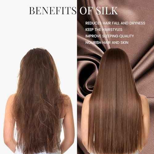 19 Momme 100% Mulberry Silk Cap for Sleeping Women,Adjustable Long Silk Bonnet for Curly Hair Elastic Night Cap