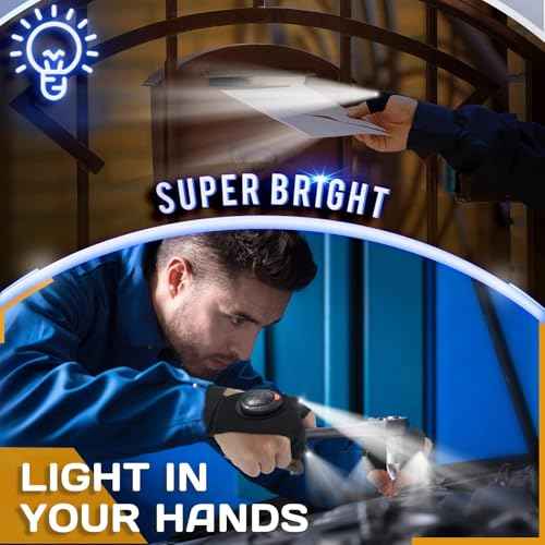 PARIGO Christmas Stocking Stuffers Gifts for Men - Rechargeable LED Flashlight Gloves with Lights Waterproof Gadgets for Fishing Camping Repairing Cool Tools Gifts for Dad Boyfriend Him Husband