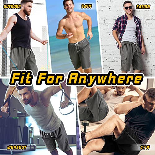 Mens X-Large Dark Blue Quick Dry Swim Trunks with Mesh Lining - Funny Swimwear Bathing Suit