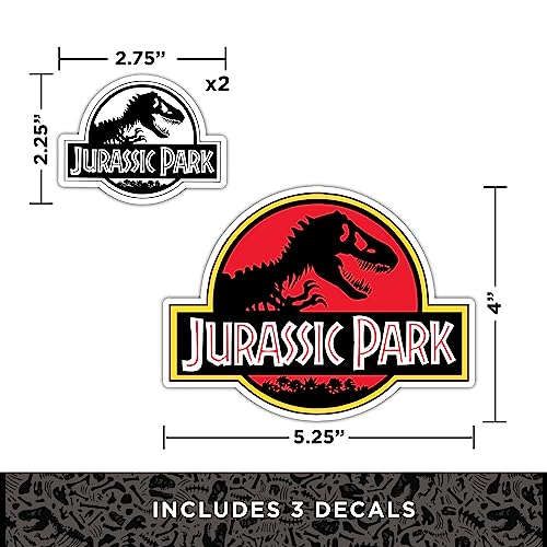 Jurassic Park Licensed Decals Set of 7 Waterproof Vinyl Stickers - Value Pack