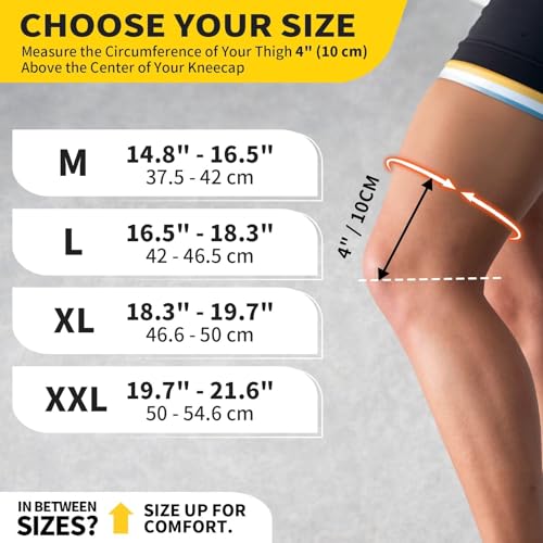Copper Knee Brace Support for Women Men - Midnight Large