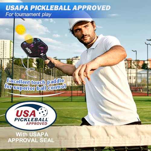 Pickleball Paddles, USAPA Approved Fiberglass Surface Pickleball Set with Pickleball Rackets, Pickleball Paddles Set ?for Men Women