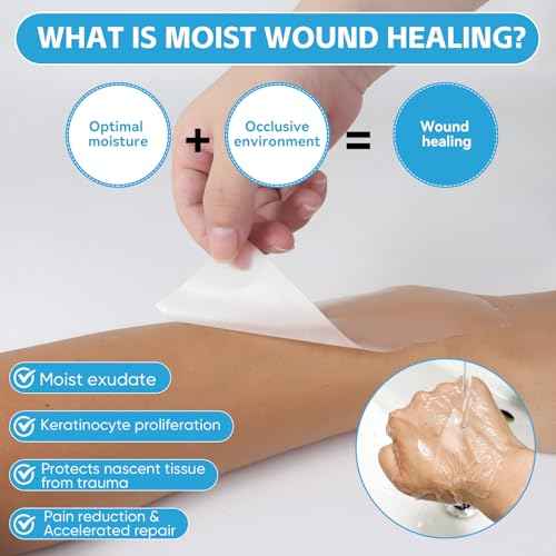 Hydrocolloid Bandages for Wound Care, Extra Large Medical-Grade Hydrocolloid Roll with Self-Adhesive, Ultra Absorbent, Flexible & Waterproof, DIY Size & Shape First Aid Kit Essential (2in*12ft)