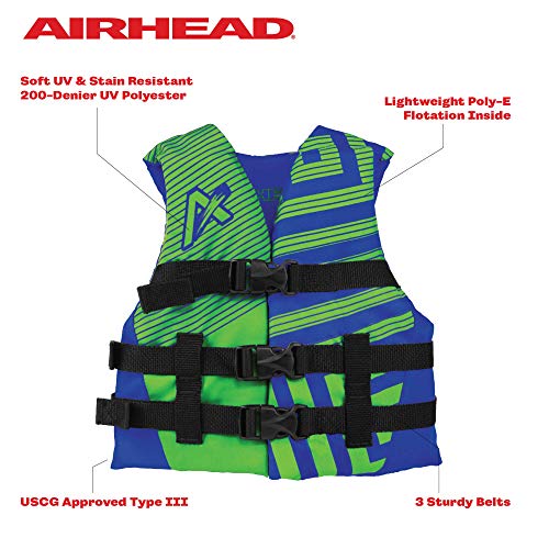 Blue Youth Life Jacket for Water Sports USCG Approved - Adult & Kids