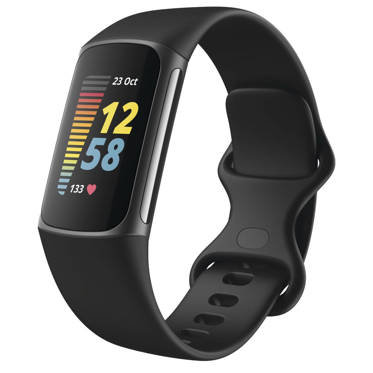 Fitbit Charge 5 Advanced Fitness & Health Tracker with Built-in GPS, Stress Management Tools, Sleep Tracking, 24/7 Heart Rate and More, Black/Graphite, One Size (S &L Bands Included) (Renewed)