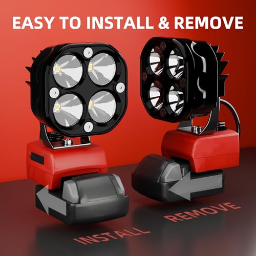 ML16P LED Work Light Compatible with M18 18V Battery 1800LM Spotlight & USB C Charger - Work Site Lighting