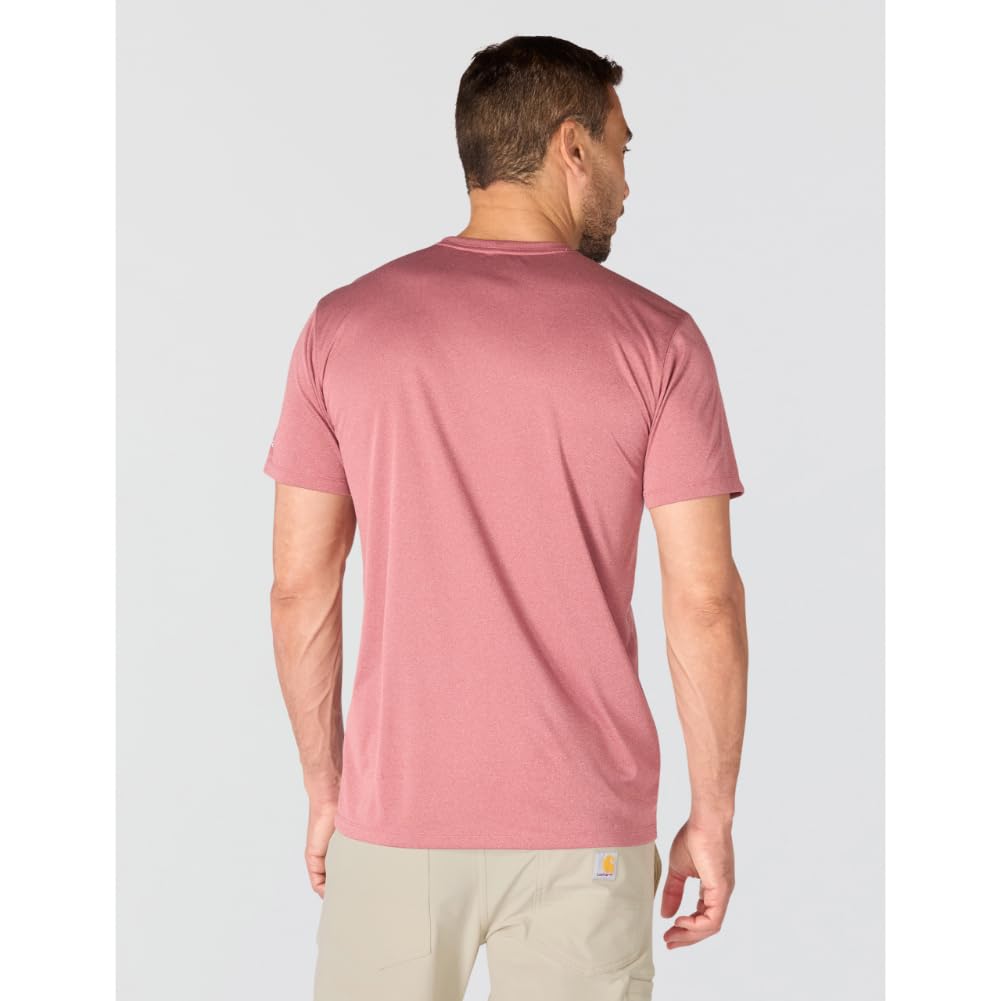 Carhartt Men's Force Sun Defender Lightweight Short-Sleeve Logo Graphic T-Shirt, Amber Terrain Heather, Large