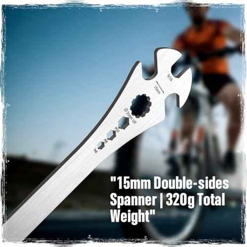15mm Bike Pedal Wrench - Extra Long 15" Handle with Non-Slip Grip, Durable Chromoly Steel Bicycle Pedal Removal Tool for Road/Mountain/E-Bike Pedal Installation & Repair (Professional Grade)