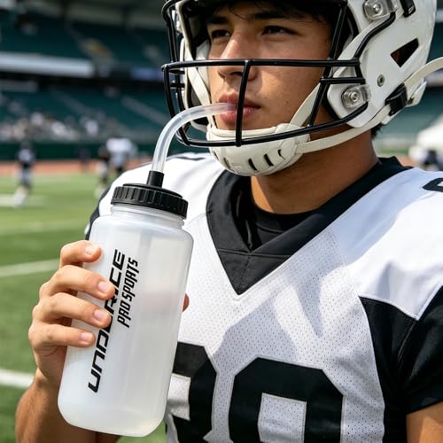 2-Pack Sports Water Bottles 1L BPA-Free Hydration Bottles with Long Straw